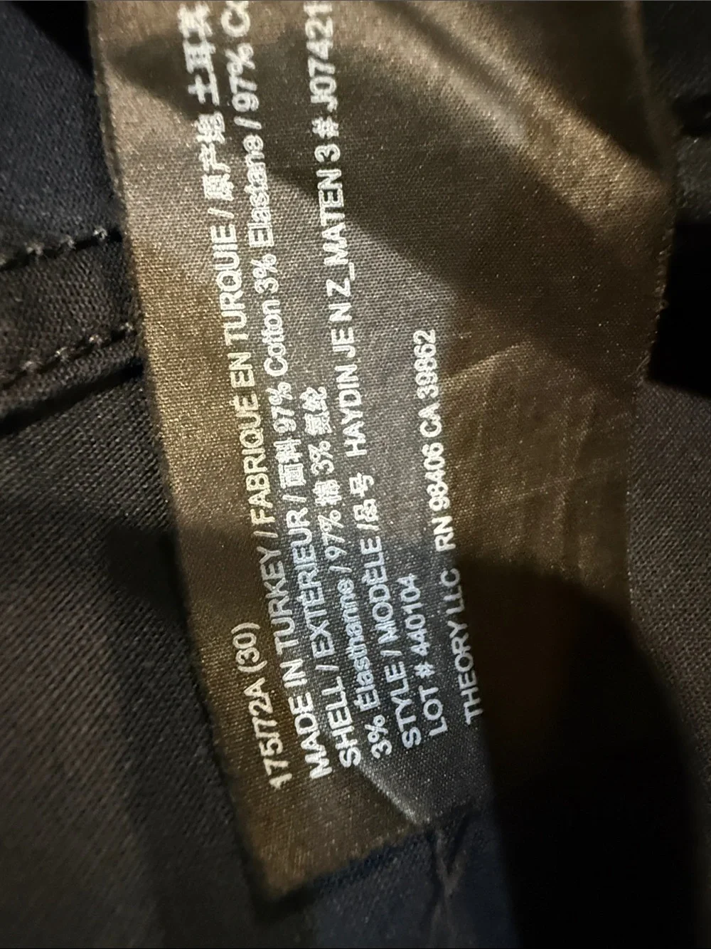 Theory Navy Men's Haydin Straight Slim Chinos